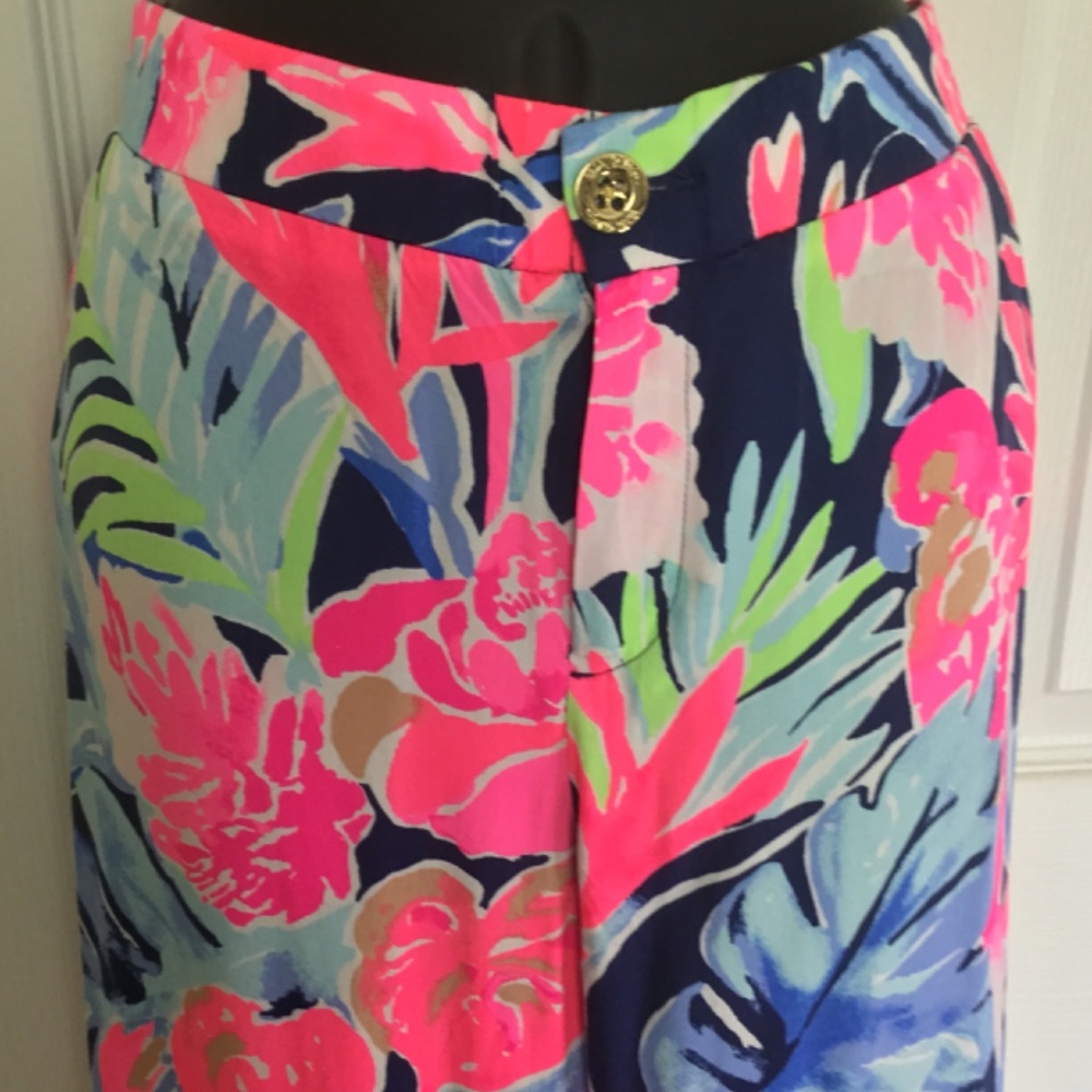 Lilly Pulitzer Madeira Pant High Tide Navy Tropicolada - Picture 6 of 15